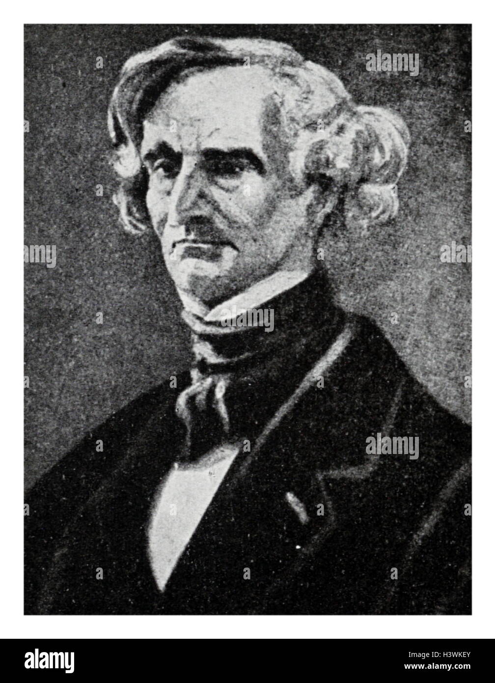 Portrait of Hector Berlioz (1803-1869) a French Romantic composer. Dated 19th Century Stock Photo