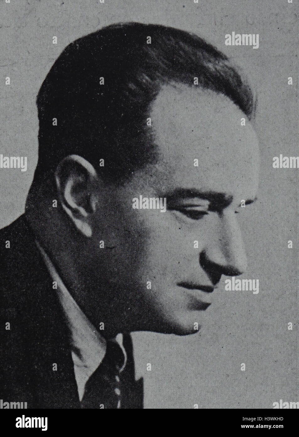 Photographic portrait of Joaquín Rodrigo (1901-1999) a Spanish composer and a virtuoso pianist. Dated 20th Century Stock Photo
