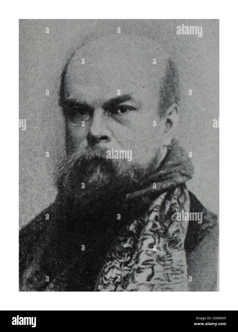 Photographic portrait of Paul Verlaine (1844-1896) a French poet. Dated 19th Century Stock Photo