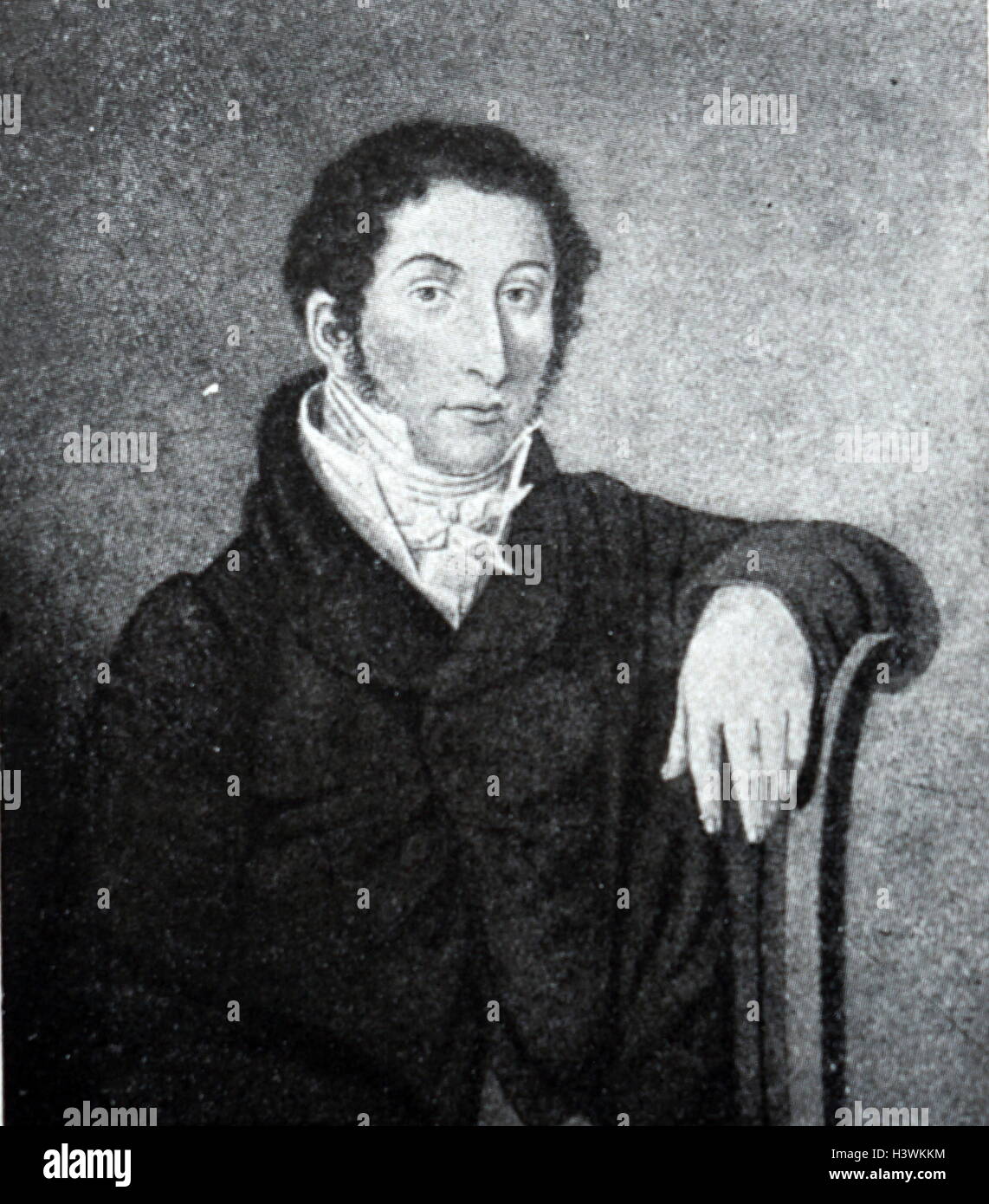 Portrait of Carl Maria von Weber (1786-1826) a German composer, conductor pianist, guitarist and critic. Dated 19th Century Stock Photo