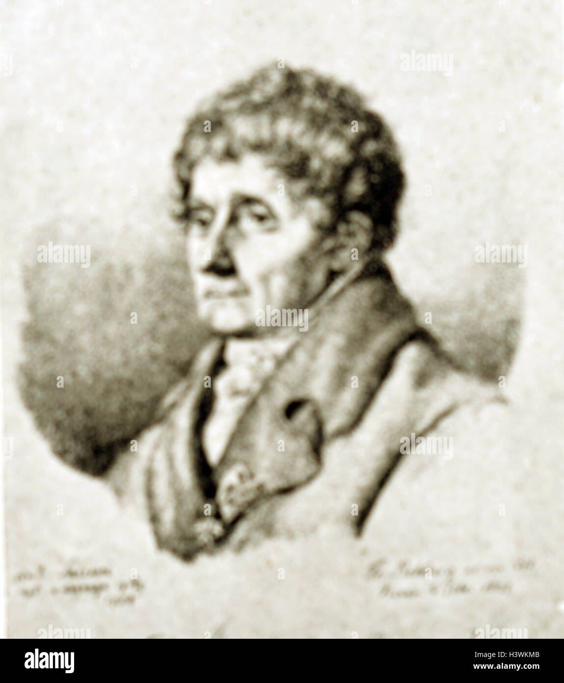 Portrait of Antonio Salieri (1750-1825) an Italian classical composer, conductor, and teacher. Dated 19th Century Stock Photo