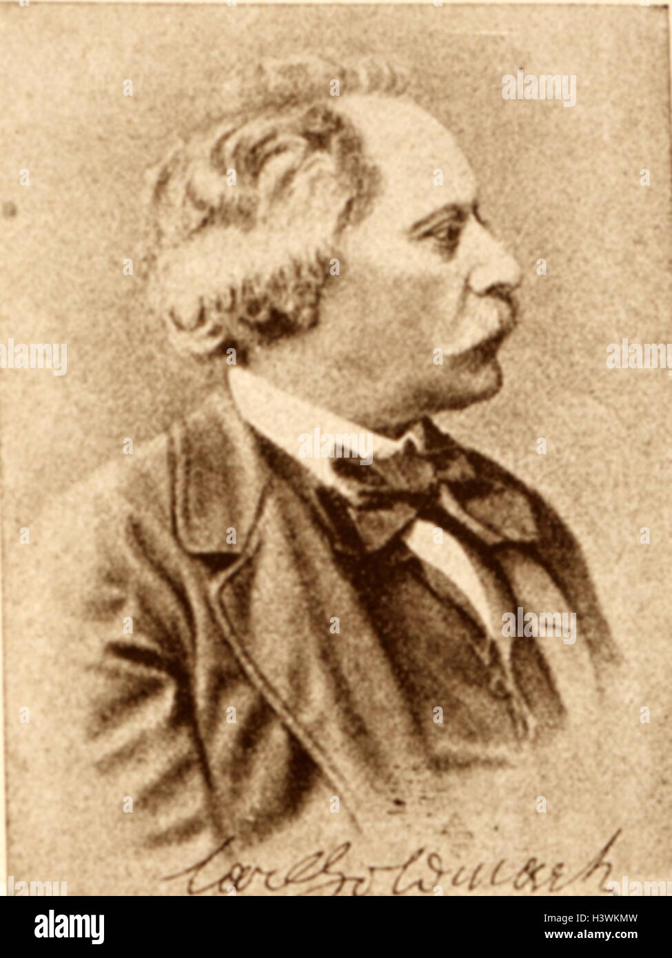 Portrait of Karl Goldmark (1830-1915) a Hungarian-born Viennese composer. Dated 19th Century Stock Photo