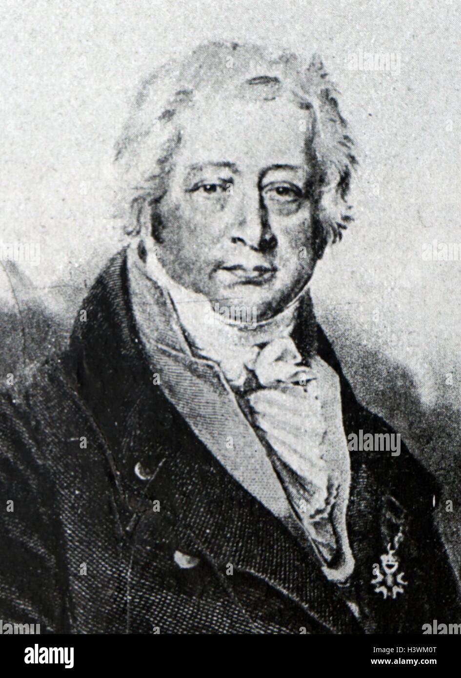 Portrait of Sébastien Érard (1752-1831) a French instrument maker, who specialised in the production of Pianos and harps. Dated 19th Century Stock Photo