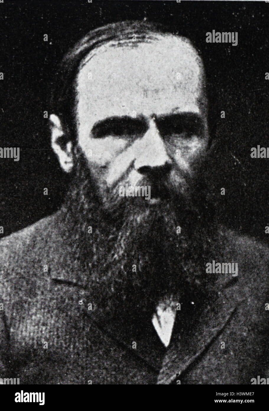 Portrait of Fyodor Dostoyevsky (1821-1881) a Russian novelist, short story writer, essayist, Journalist and Philosopher. Dated 19th Century Stock Photo