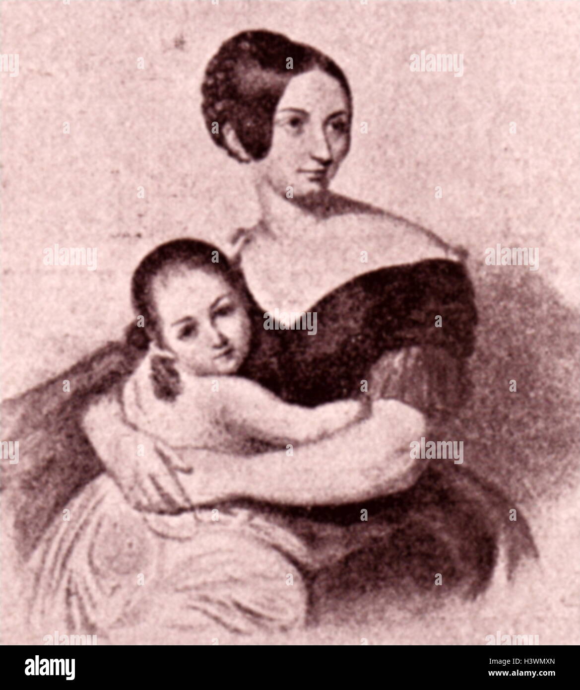 Portrait of Carolina, Princess zu Sayn-Wittgenstein (1819-1887) a Russian princess. Dated 19th Century Stock Photo