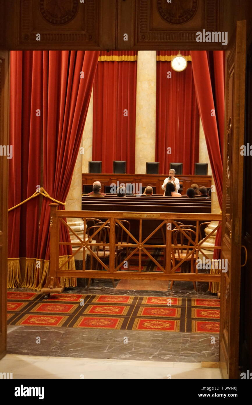 Interior Of A Courtroom Inside Of The Supreme Court Of The