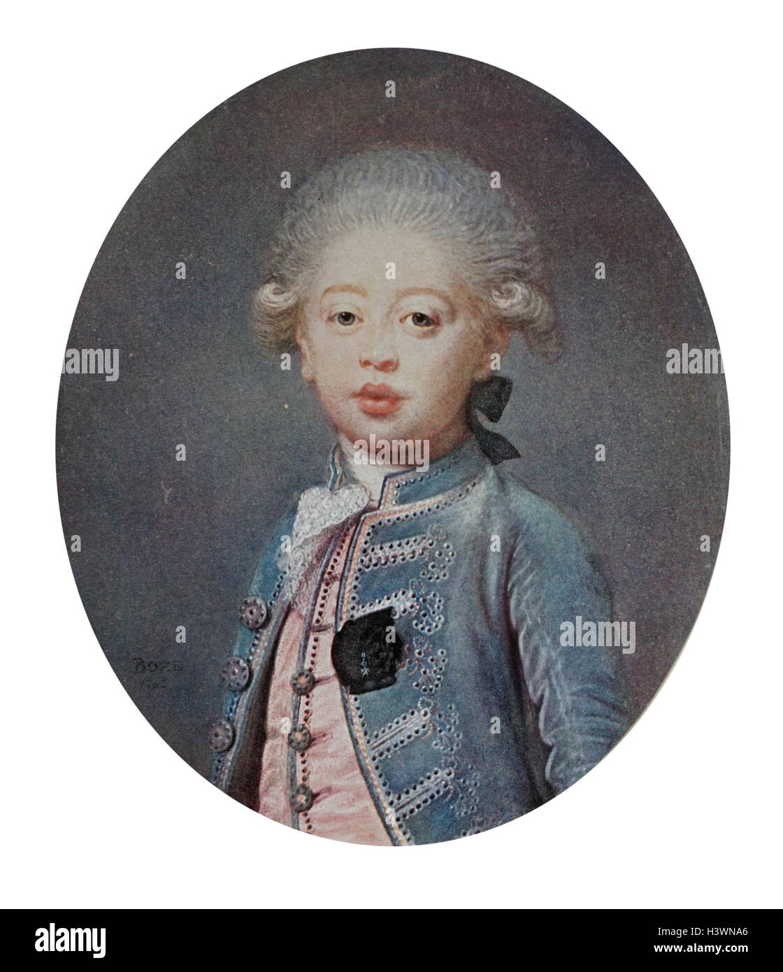 Portrait of a young Louis Antoine, Duke of Angoulême (1775-1844) the last Dauphin of France. Painted by Joseph Boze (1746-1826) a French portrait and miniature painter. Dated 18th Century Stock Photo