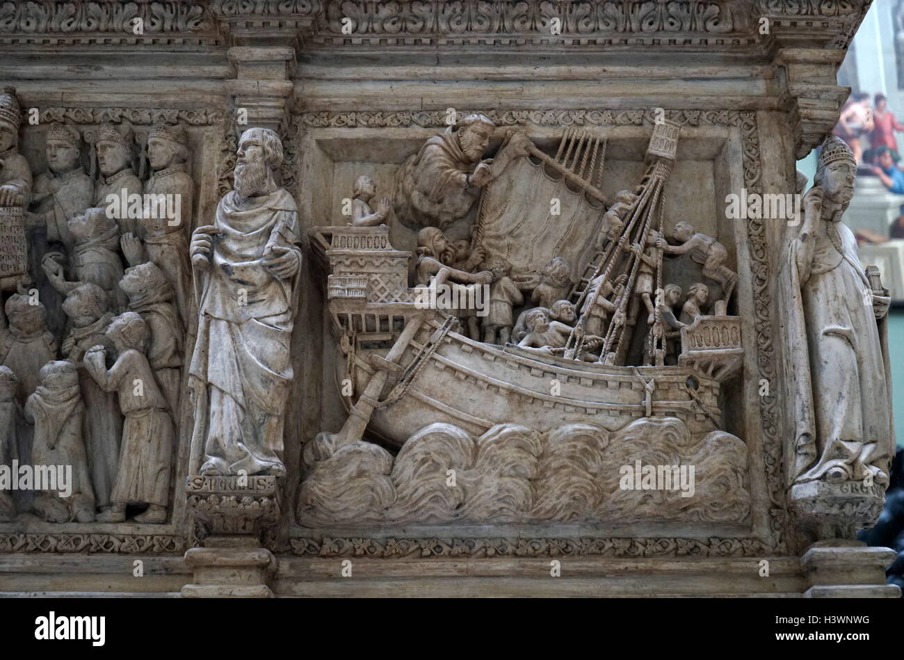 A marble pulpit by Giovanni Pisano (12501315) an Italian sculptor