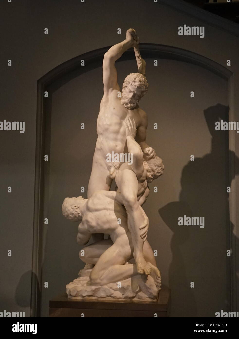 Sculpture titled 'Samson and the Philistines' by Vincenzo Foggini (1725-1755). Dated 18th Century Stock Photo
