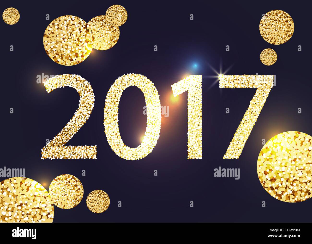 Abstract gold banner 2017 Stock Vector