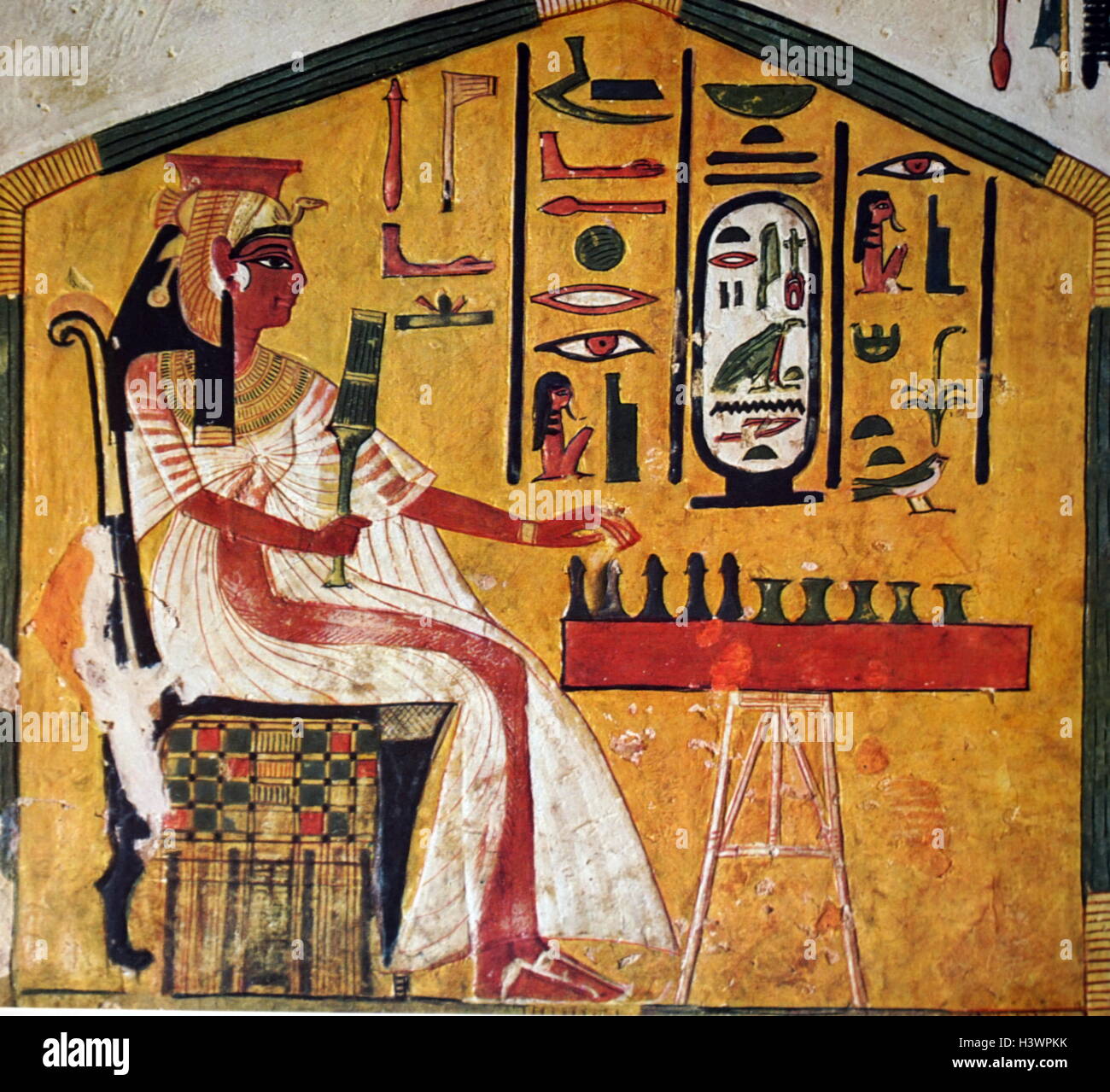 Egyptian tomb wall painting from thebes hires stock photography and