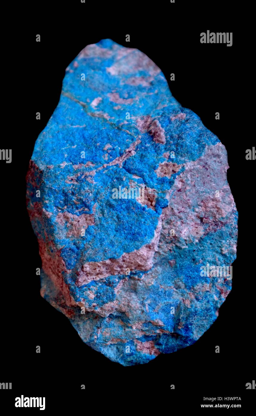 A sample of Papagoite, a rare cyclosilicate mineral. Dated 21st Century Stock Photo