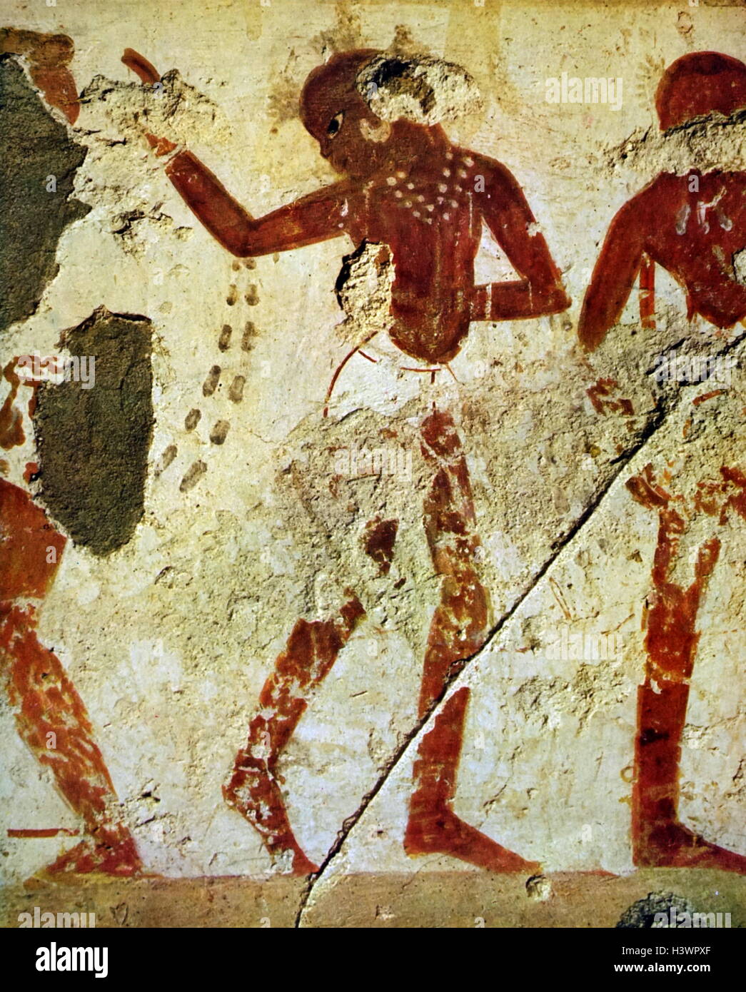 Egyptian tomb wall painting from Thebes, Luxor. Dated 11th Century BC