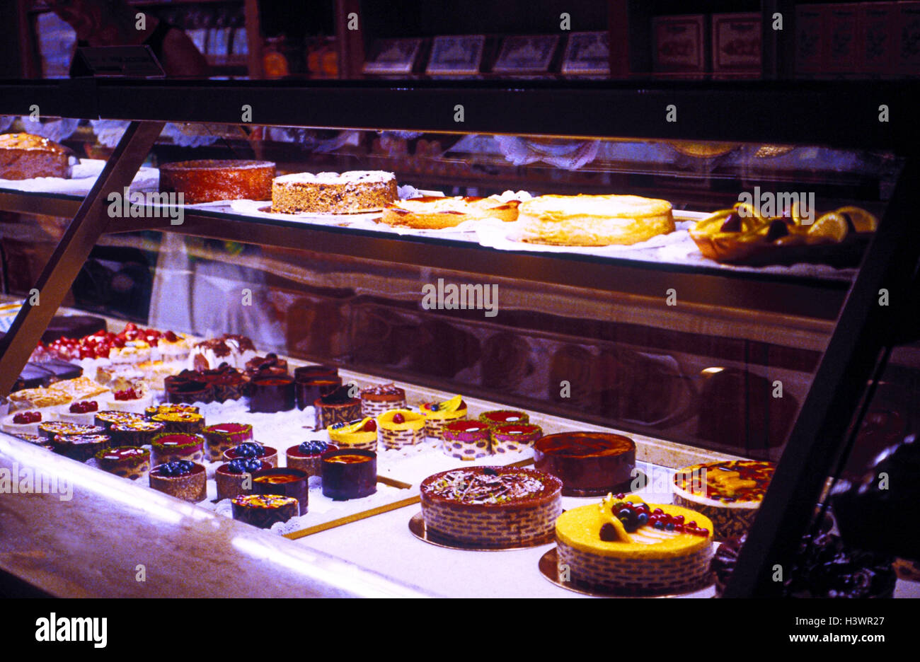 Confectionery, detail, cake counter, style life, cakes and pastries