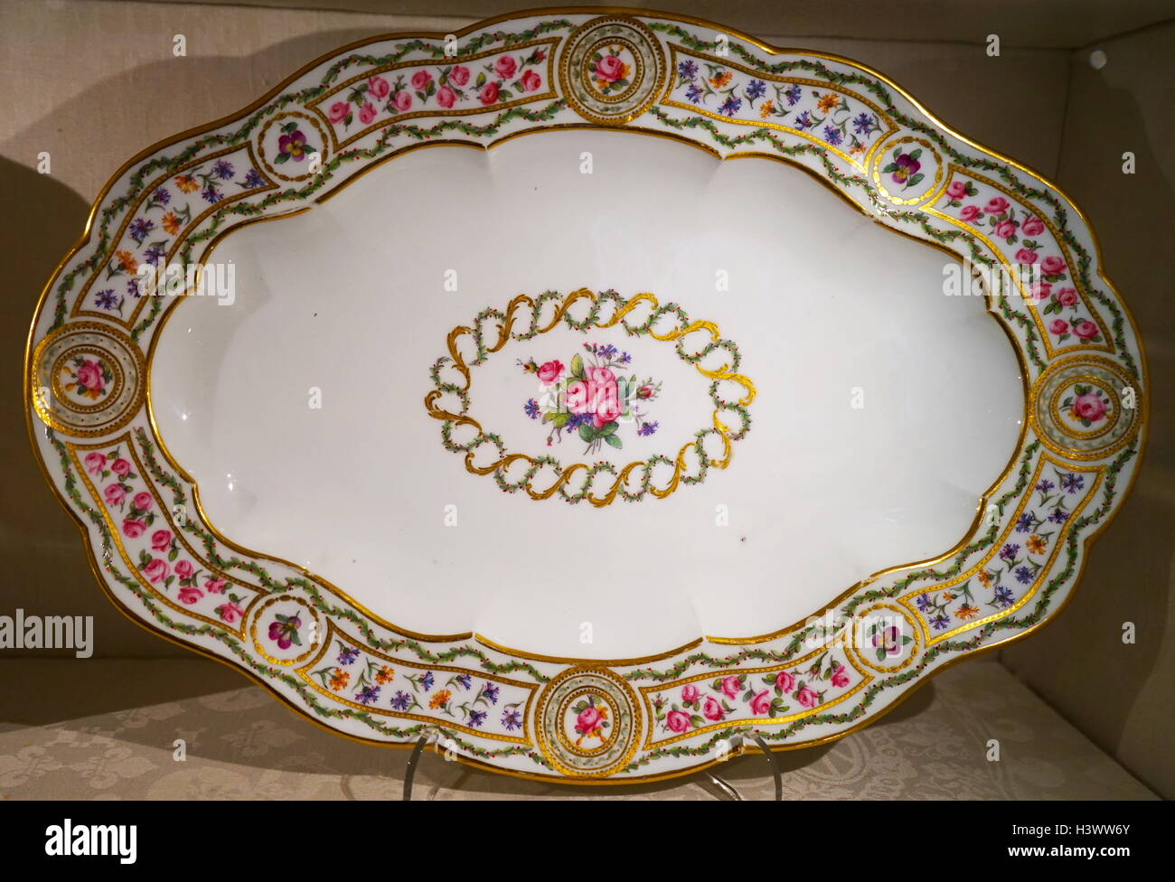 Object from a Dessert Service 'The Razumovsky Service', made from soft-paste porcelain. Dated 18th Century Stock Photo