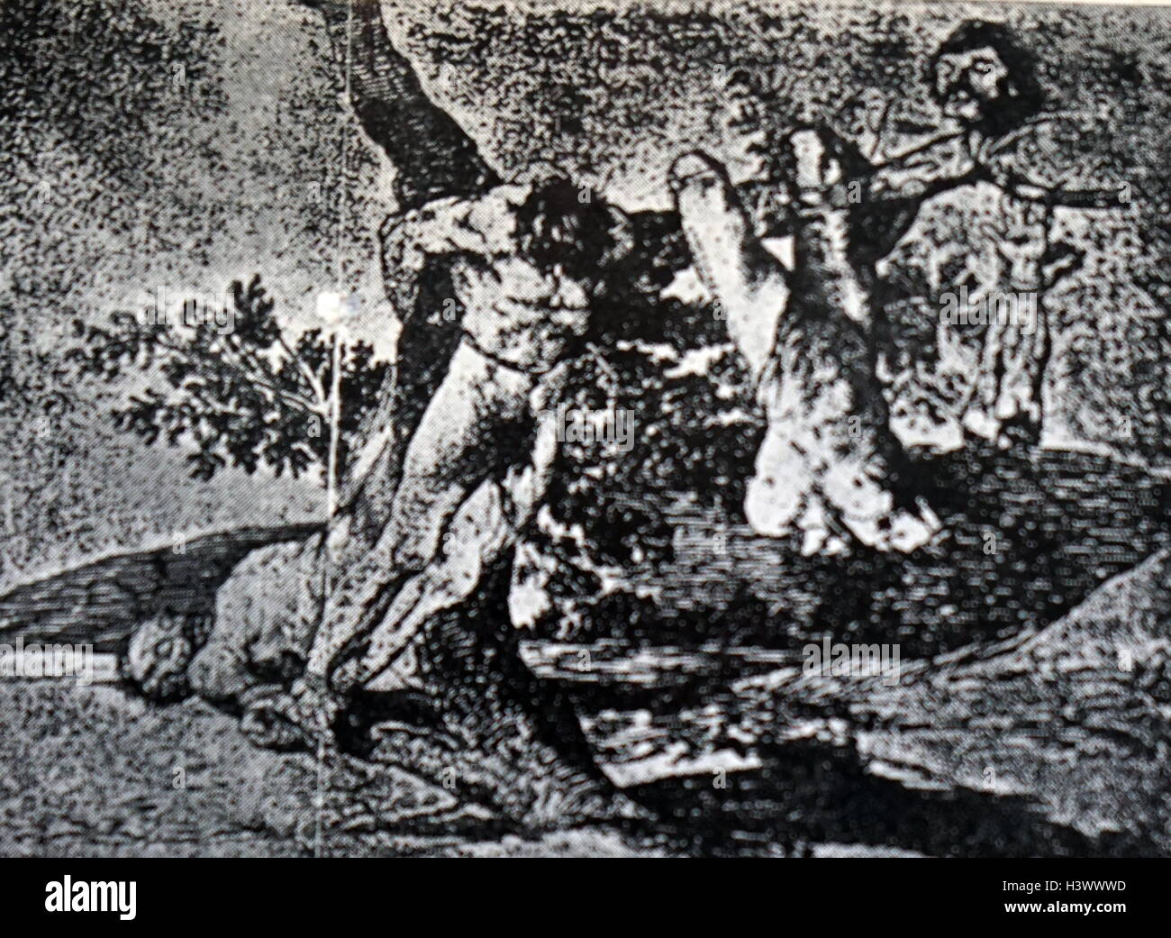 The Disasters of War, by Francisco Goya (1746- 1828) a Spanish romantic painter and printmaker. Dated 19th Century Stock Photo