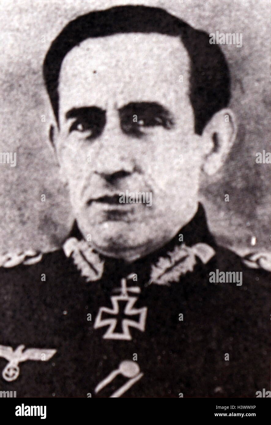 Photographic portrait of Agustín Muñoz Grandes (1896-1970) a Spanish general, politician, vice-president of the Spanish Government, and minister. Dated 20th Century Stock Photo
