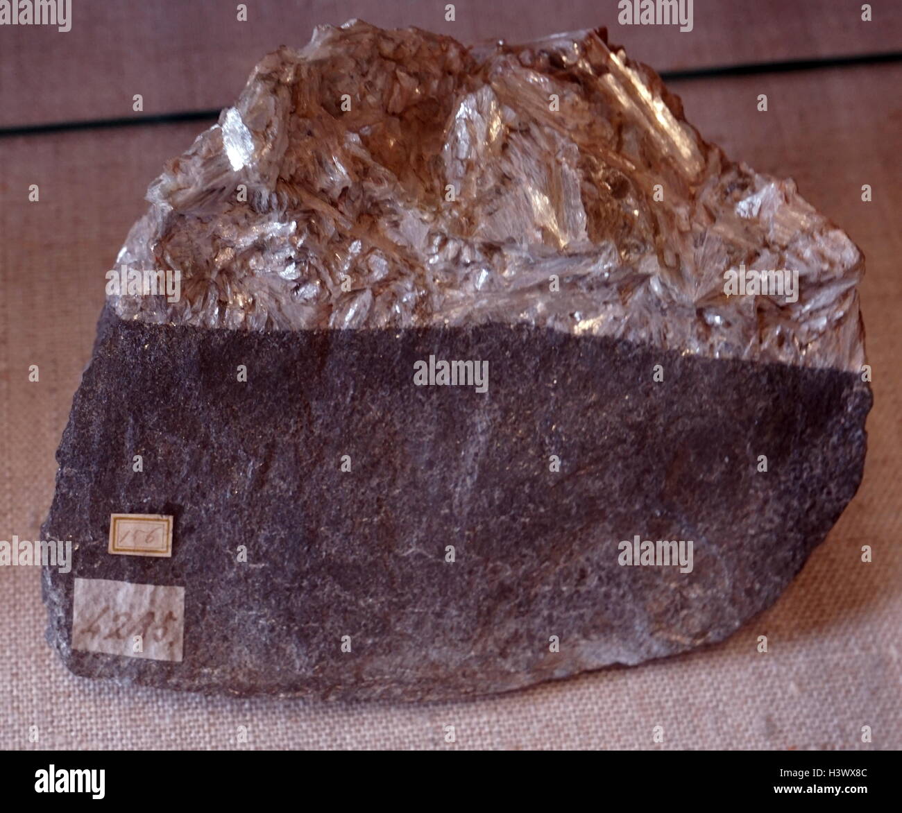 Sample of Emery, a grey massive with Kyanite. Emery is a dark granular rock used to make