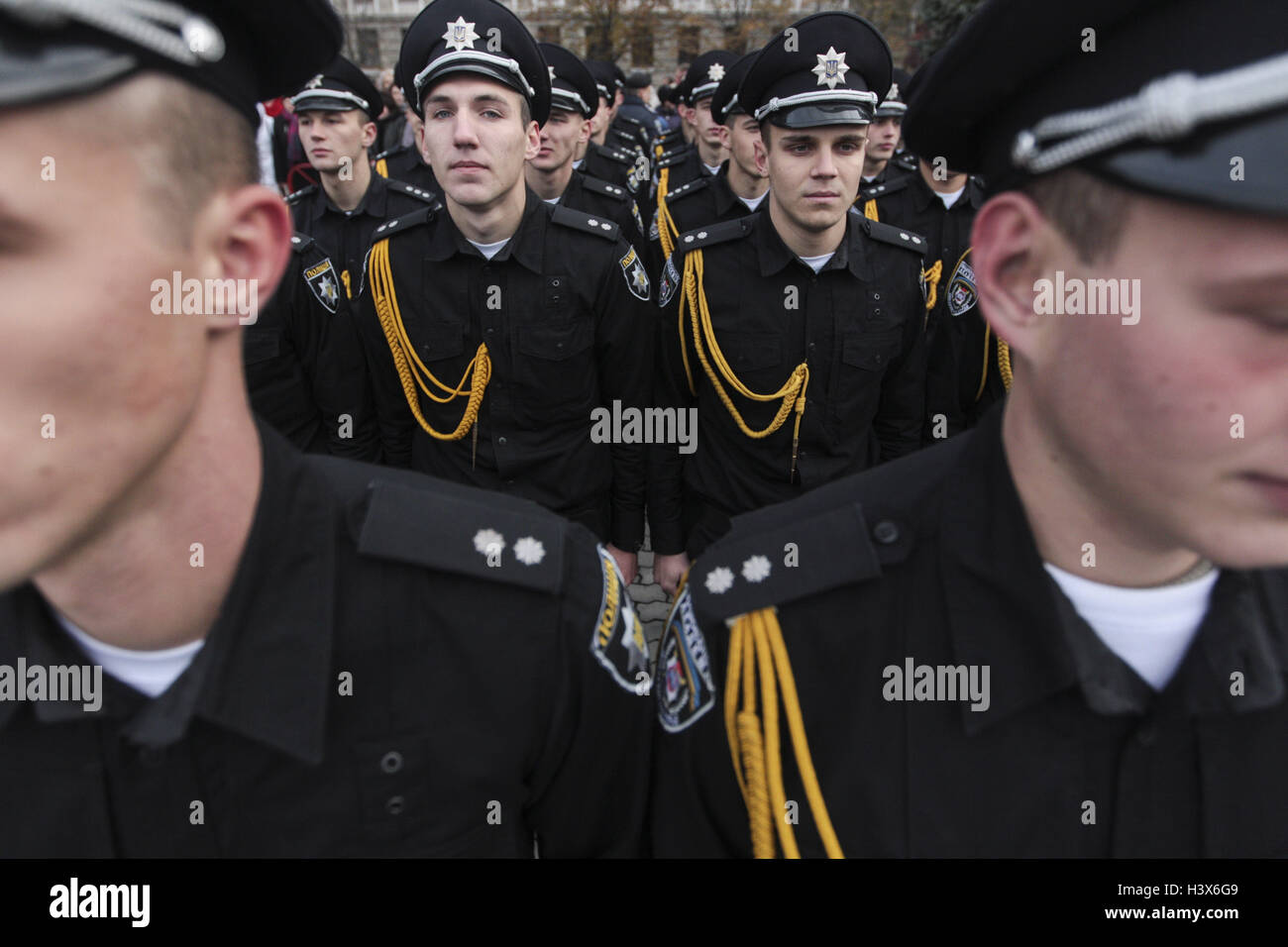 Kiev, Ukraine. 13th Oct, 2016. First-year students of the National Academy of Internal Affairs of Ukraine took the oath police officers Credit:  Nazar Furyk/ZUMA Wire/Alamy Live News Stock Photo