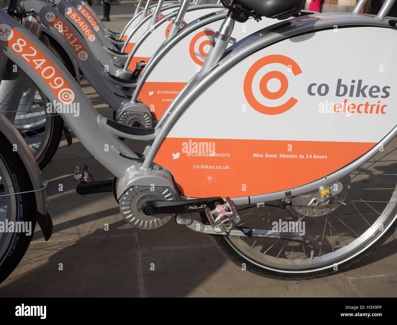 Exeter UK 13 Oct 2016 central station. Launch of co bikes first community electric bike scheme in UK Credit:  Anthony Collins/Alamy Live News Stock Photo