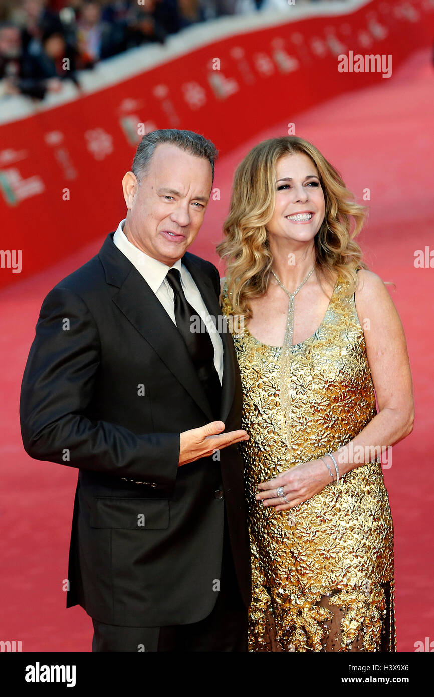 Tom Hanks with his wife Rita Wilson Rome 13th October 2016. Rome Film Fest XI edition. Foto Samantha Zucchi Insidefoto Credit:  insidefoto srl/Alamy Live News Stock Photo