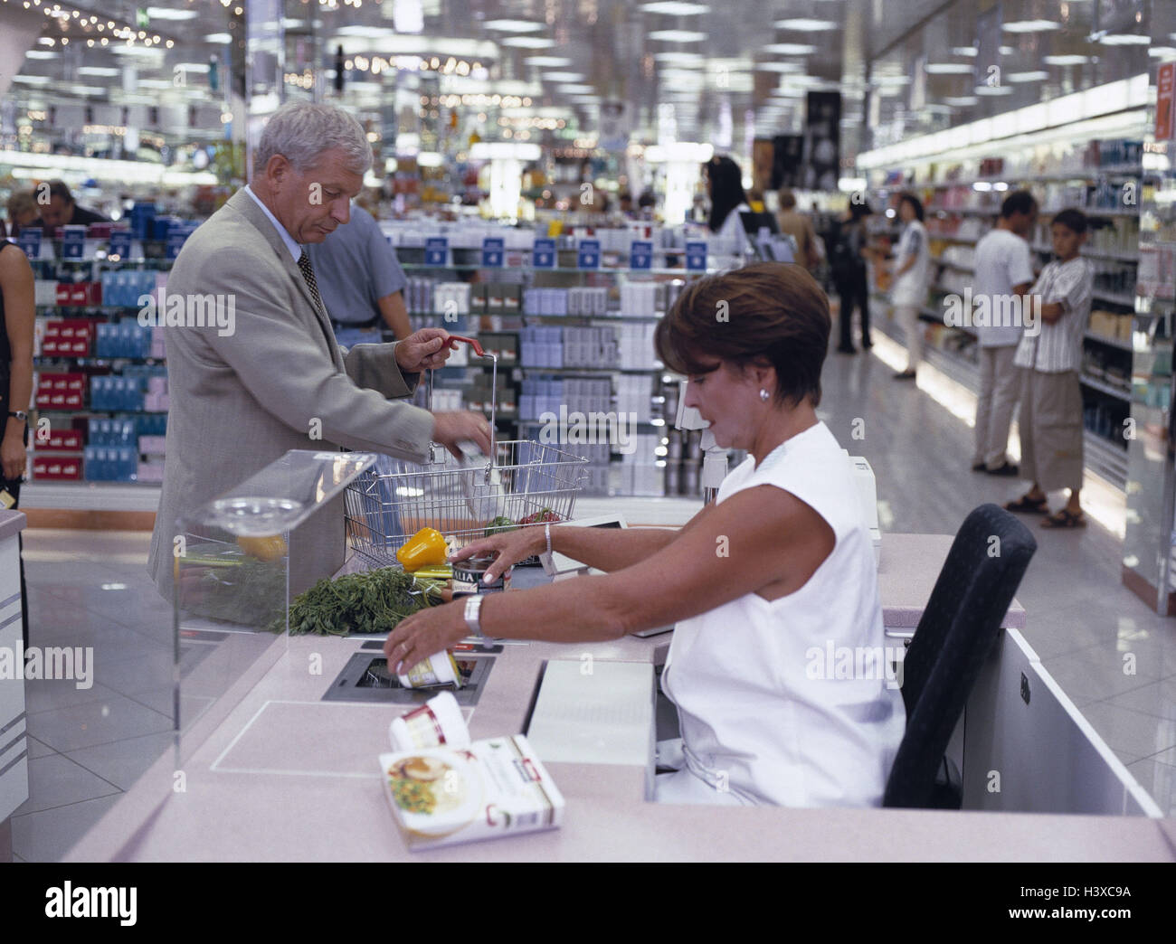 Supermarket, cash box, knowledge, cashier, business, retail trade, food