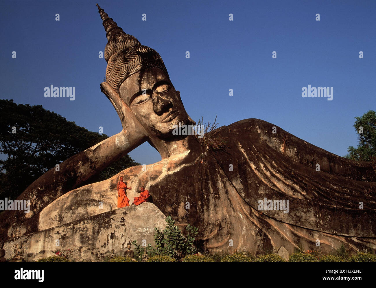Laos Vientiane Xiang Khouane Garten Buddha Statue Moche Two