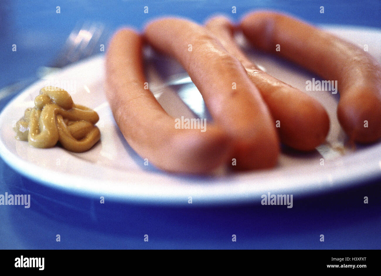 Plate, wieners, mustard, Still life, product photography, food, eat
