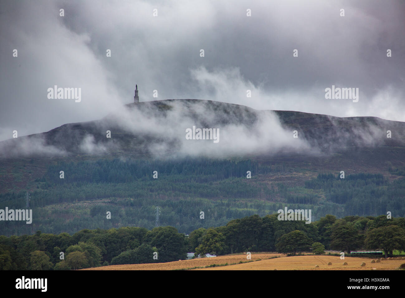 Sutherland monument through the clouds Stock Photo