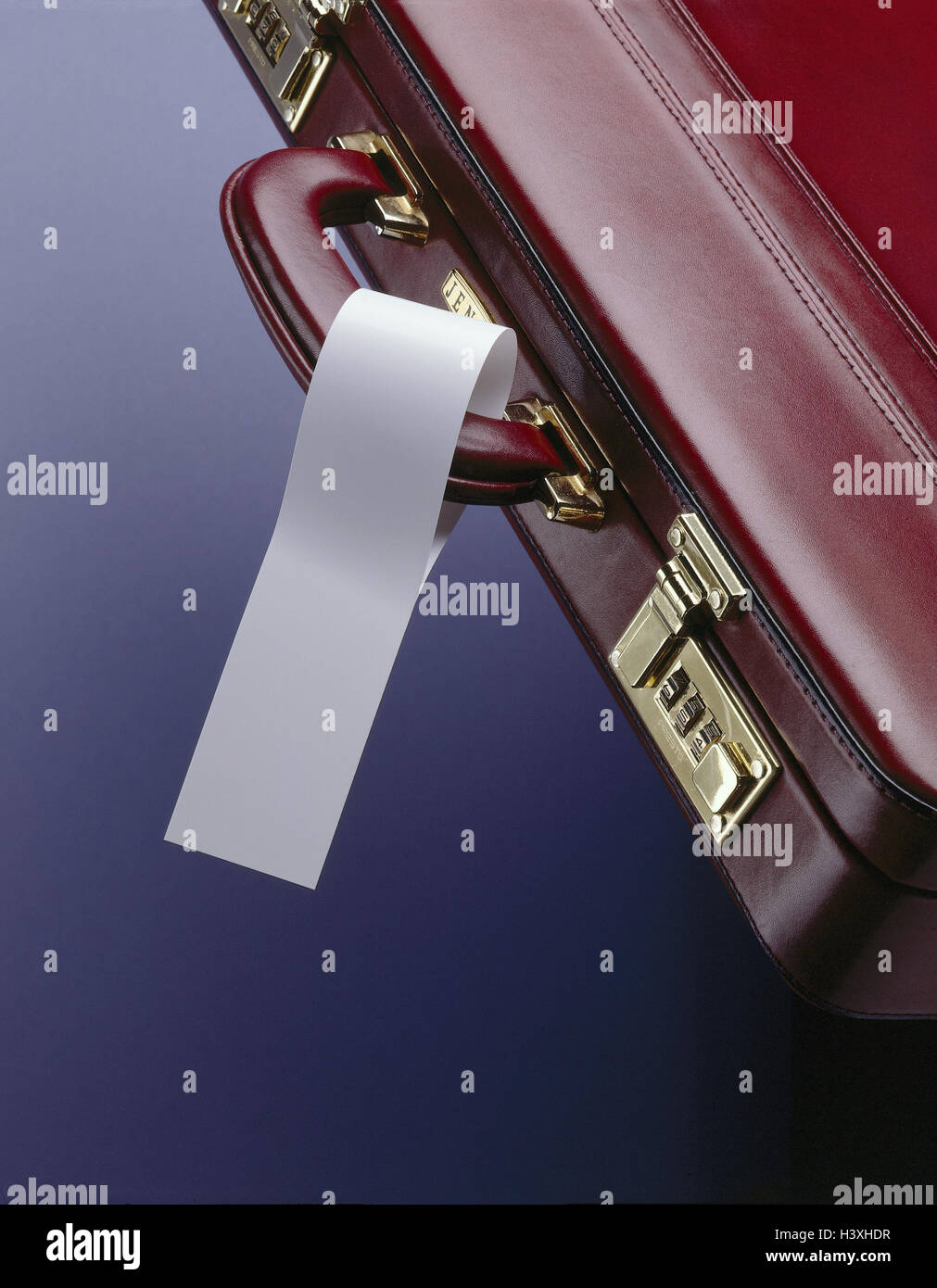 Briefcases, detail, grip, paper banderole, Still life, product
