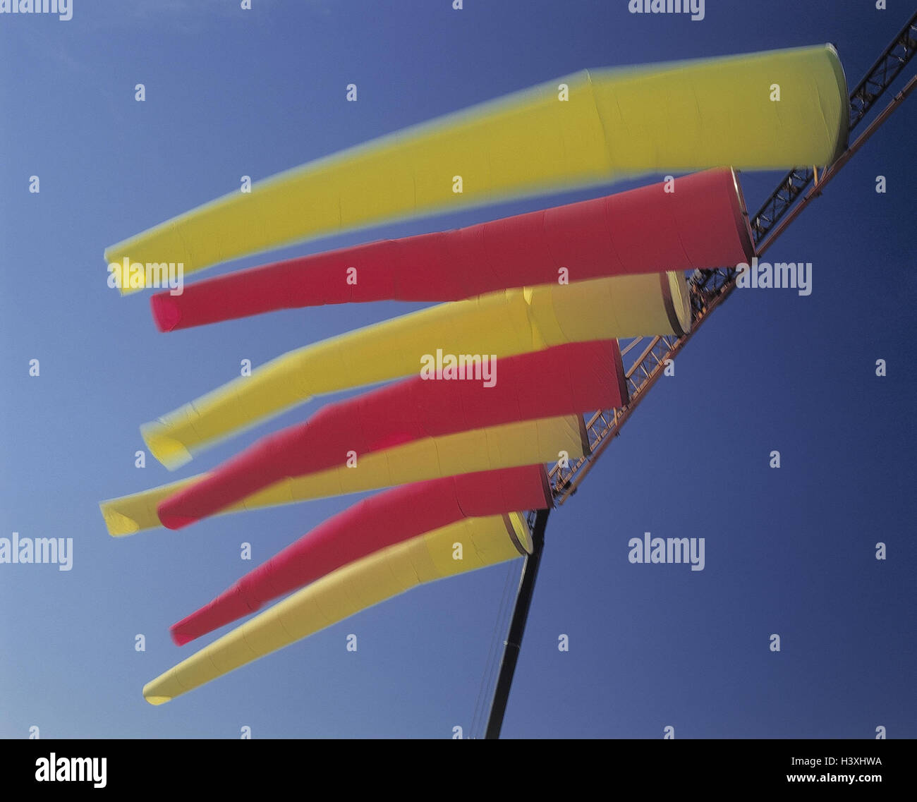 Windsocks, yellow, red, wind, weathervanes, rope, wind direction