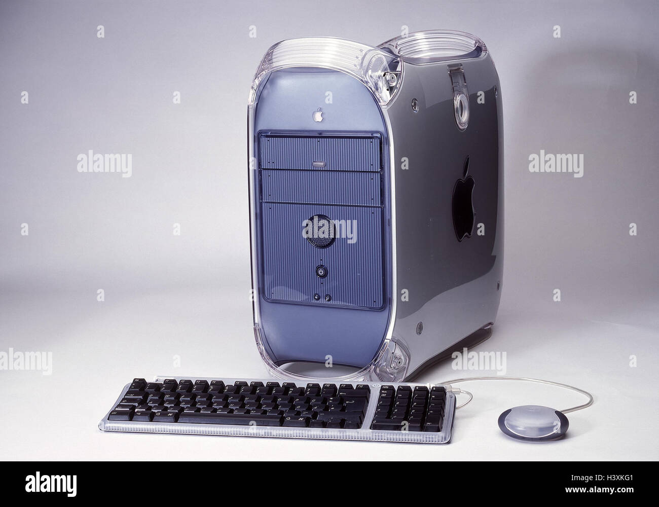 Computer Apple Macintosh G4, computer, keyboard, Mouse, data-processing system, studio, cut out, product photography, Still life Stock Photo