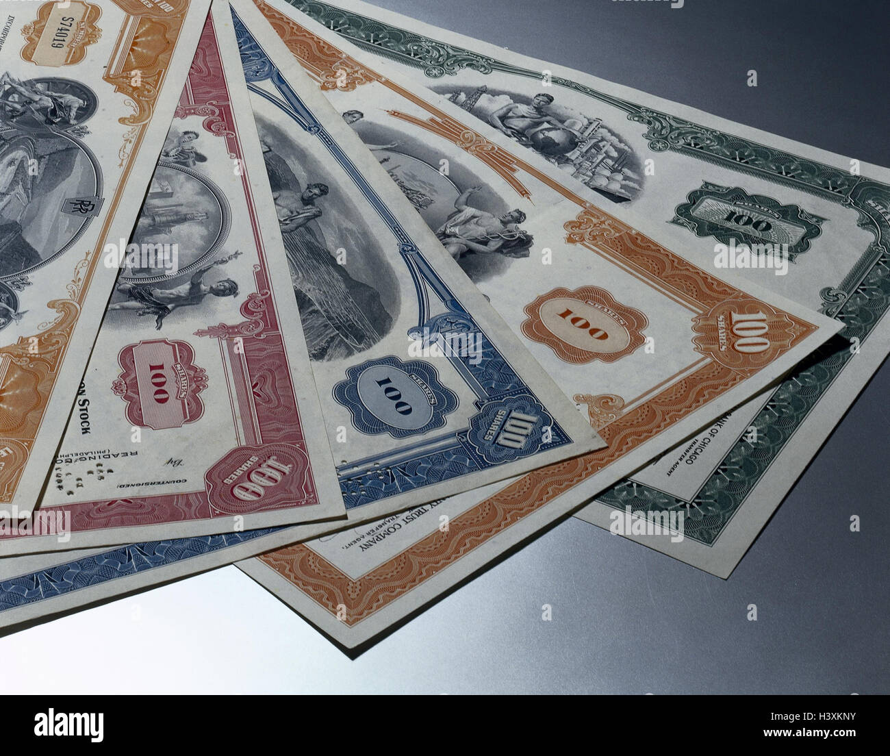 Stocks, old, alto stocks, bonds, portion notes, investment, finances