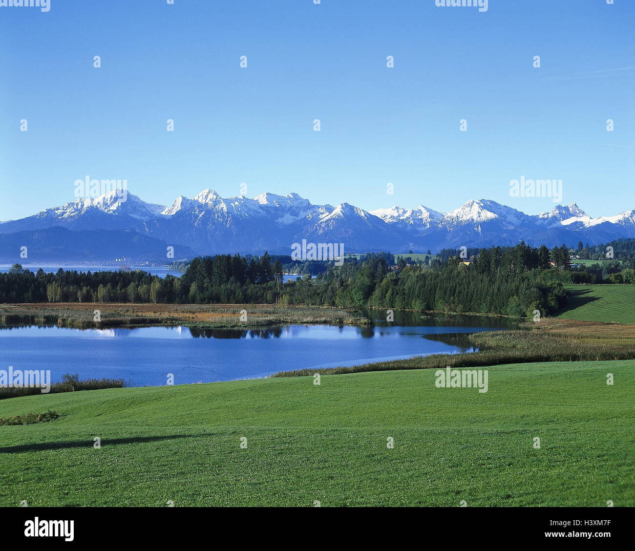 Germany, Allgäu, Forggensee, Allgäuer alps, Bavaria, lake, mountain ...