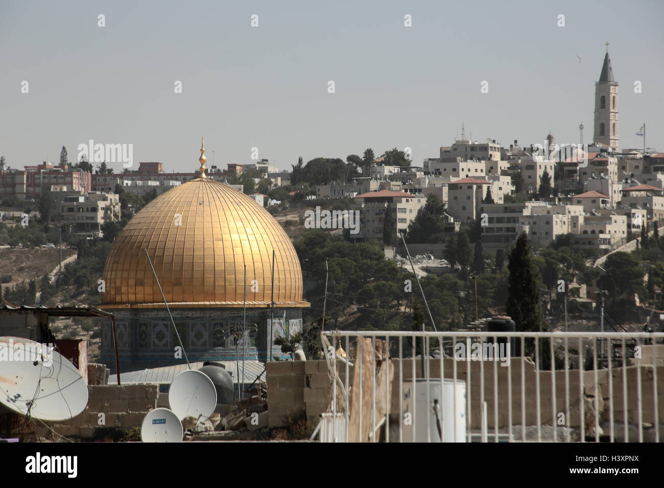 A view of the Dome of the Rock shrine in the old city of Jerusalem. From a series of photos commissioned by  British NGO, Medica Stock Photo
