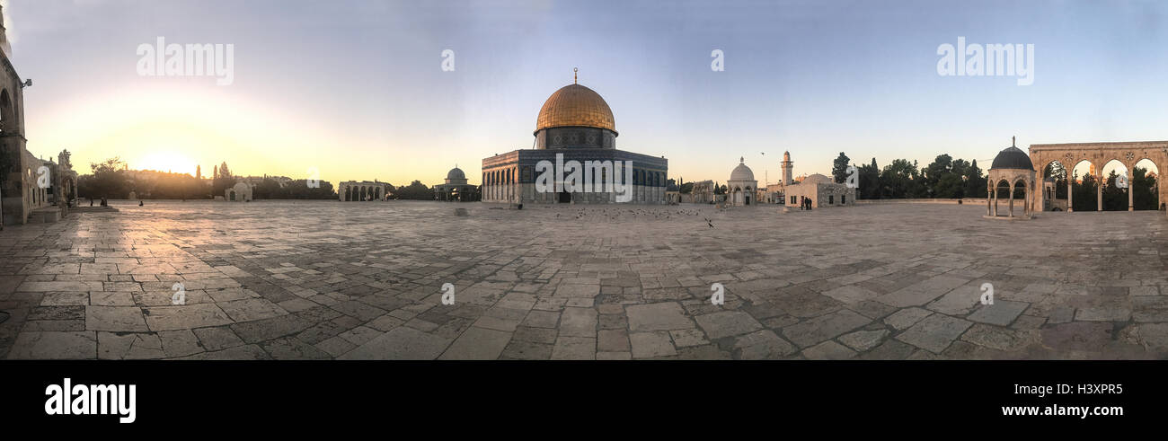 A panoramic view of the Dome of the Rock shrine in the old city of Jerusalem. From a series of photos commissioned by  British N Stock Photo