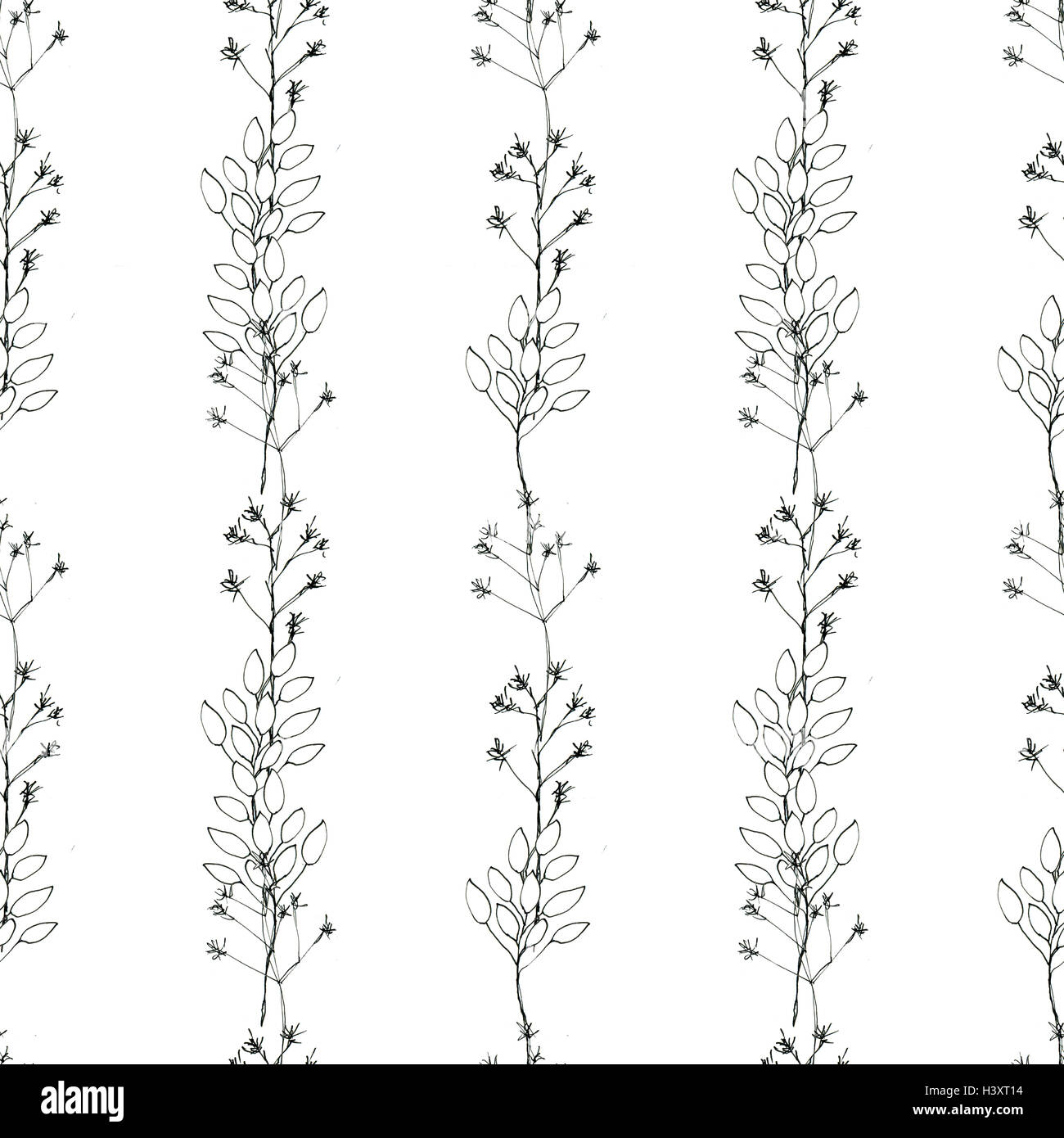 Seamless floral with abstract black and white flowers Stock Photo - Alamy