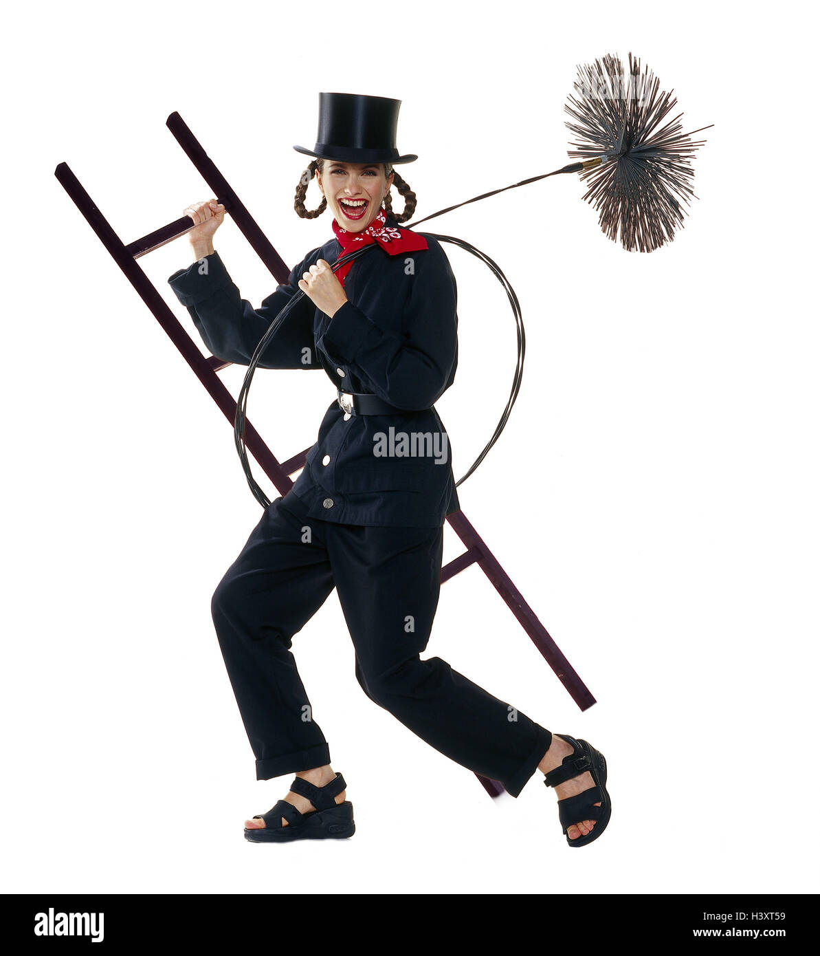 Chimney sweep with broom hires stock photography and images Alamy