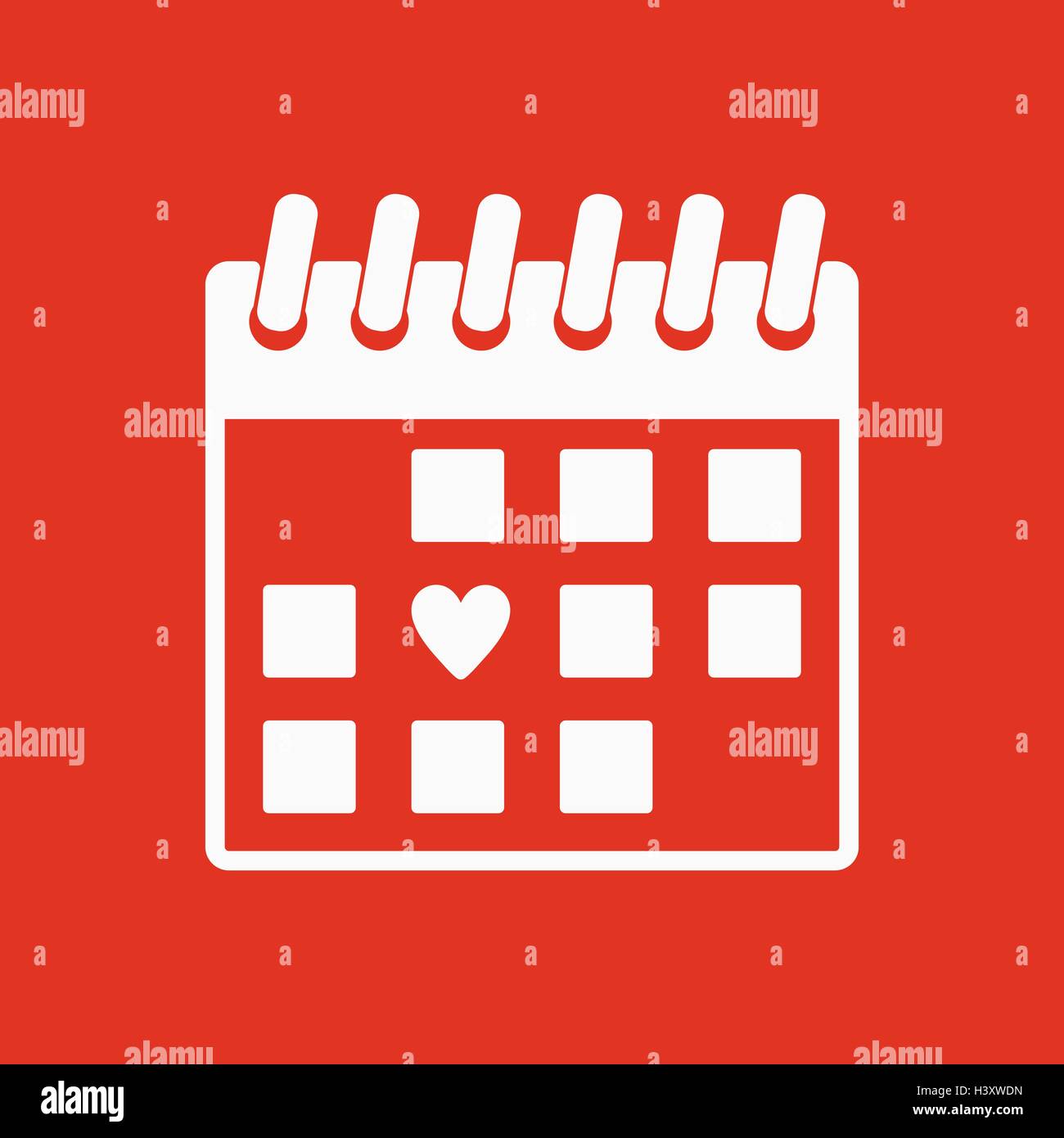 The calendar icon. Valentines day symbol Stock Vector Image & Art - Alamy