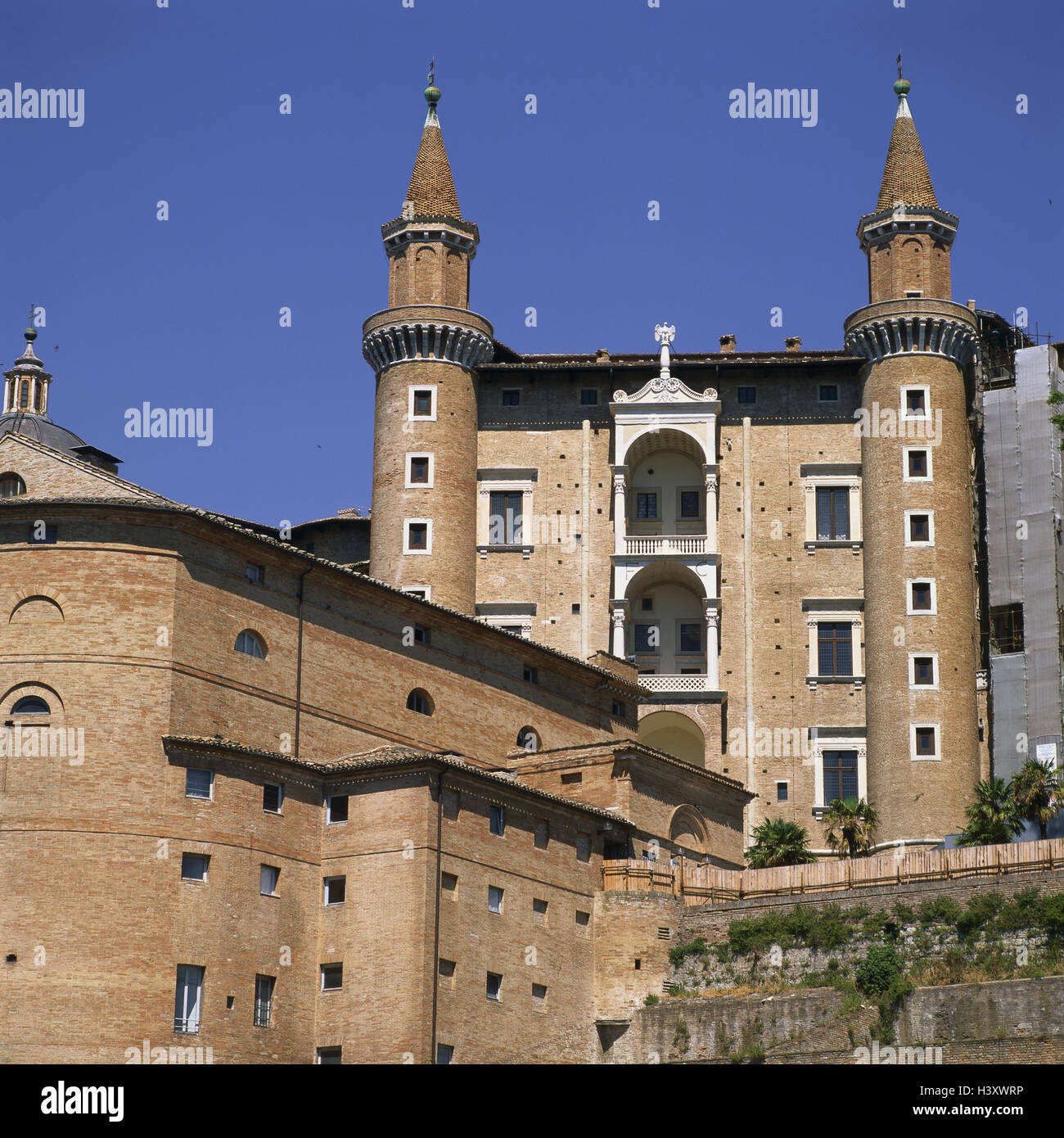 Italy, marks, Urbino, Palazzo Ducale, Piazza Duca Federico, palace, structure, architecture, place of interest, UNESCO-world cultural heritage Stock Photo