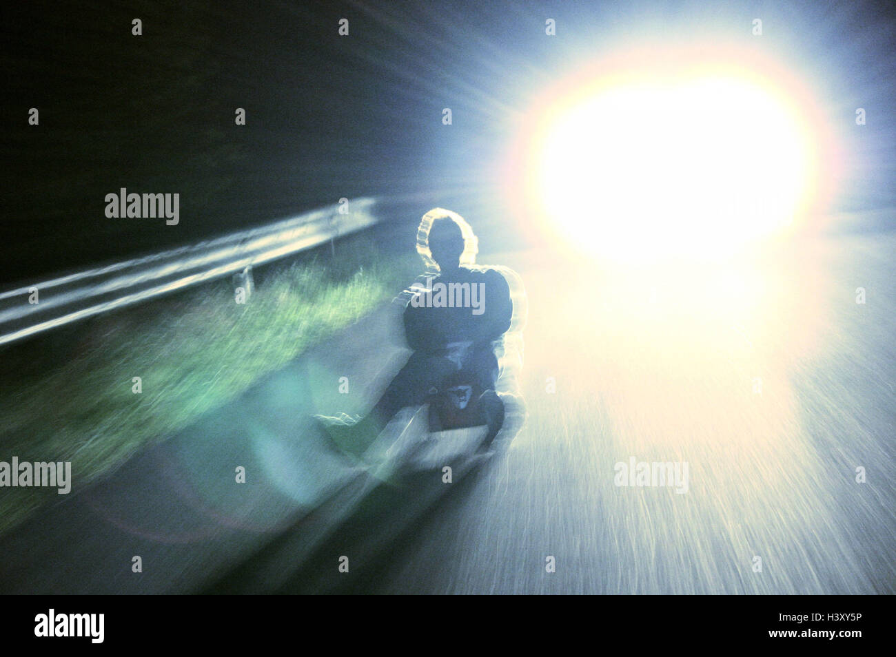 BobbycarRennen, street, night, Car, headlights, mischief, danger