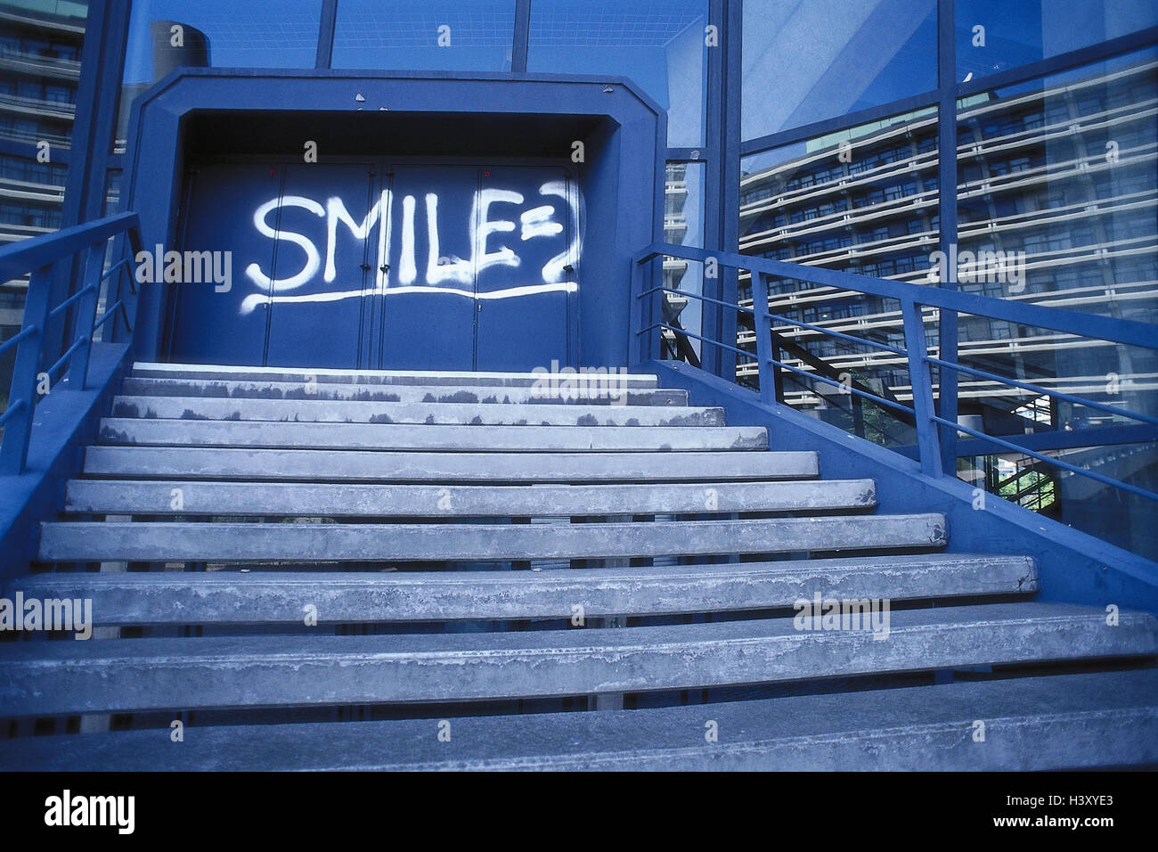 Bochum, dysentery university, detail, stairs, goal, stroke "Smile