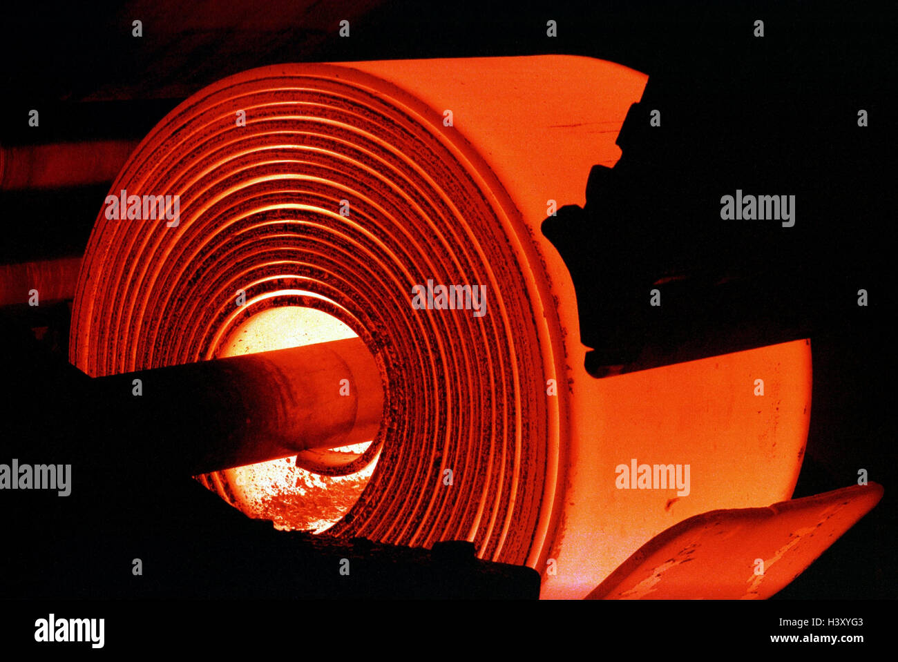 Steel industry, raw steel, unroll, glow role, iron, production, metal