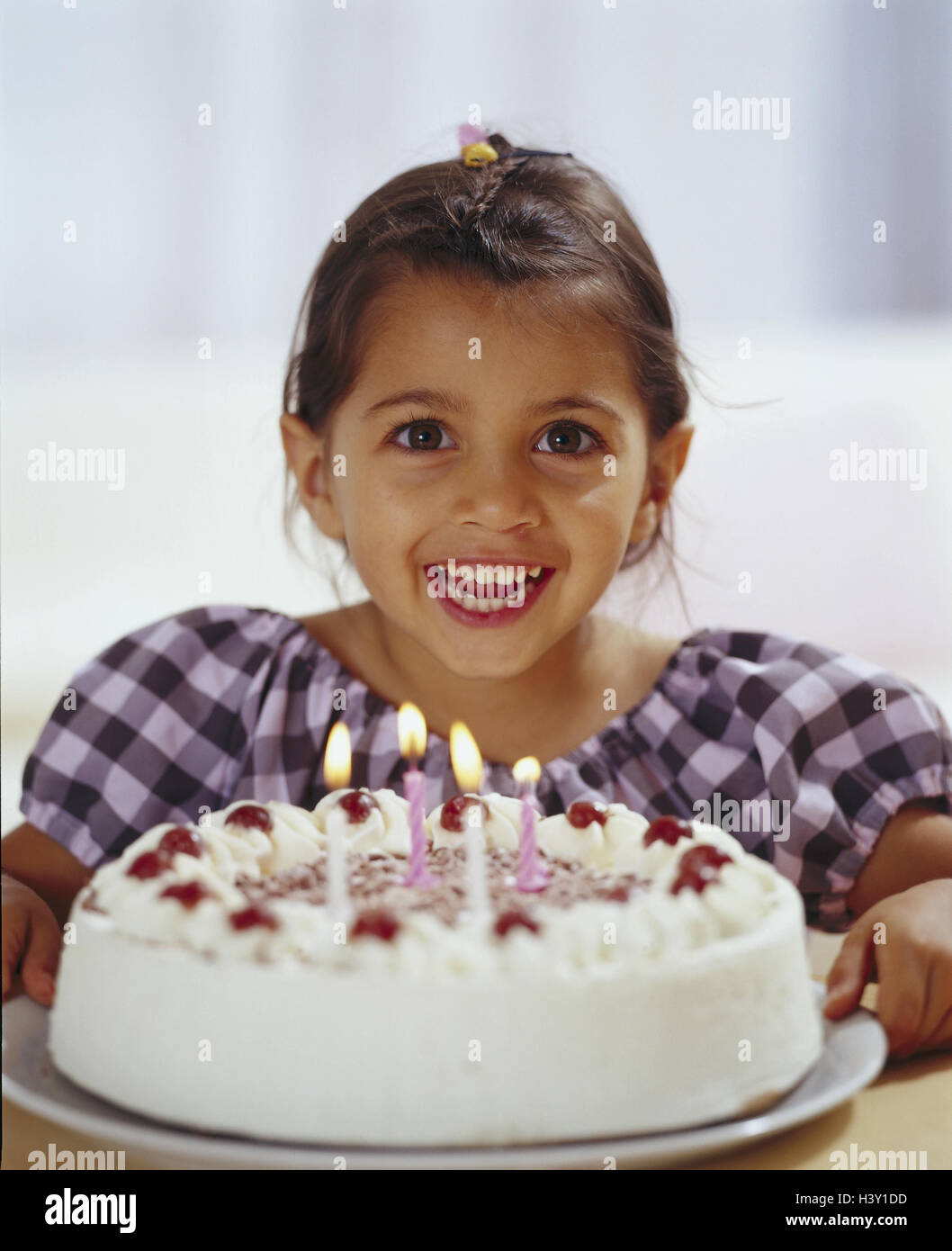 Girl Happy Birthday Cakes Portrait Inside At Home Child Birthday Boy Birthday Cake Cake White Cream Gateau Birthday Cake Candles Cheerfulness Joy Happy Childhood Transmission Mood Positively Feast Birthday Feast Celebration Enthus