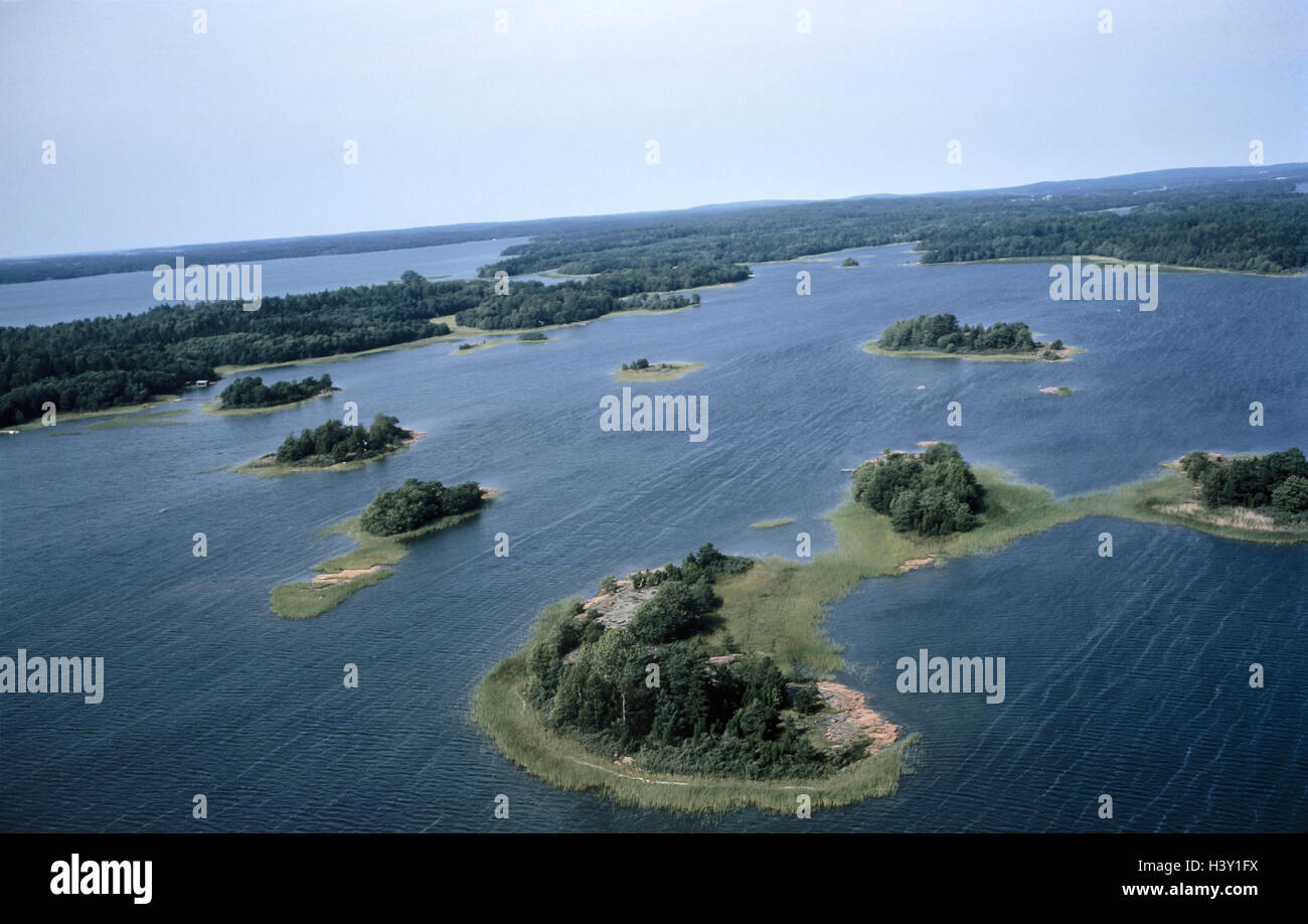 Finland, Aland islands, aerial shots Alandinseln, island group, scenery, water, sea, bay, islands, overview, nature Stock Photo
