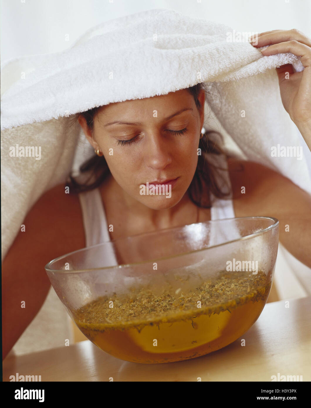 woman-inhalation-bowl-towel-portrait-model-released-alternative