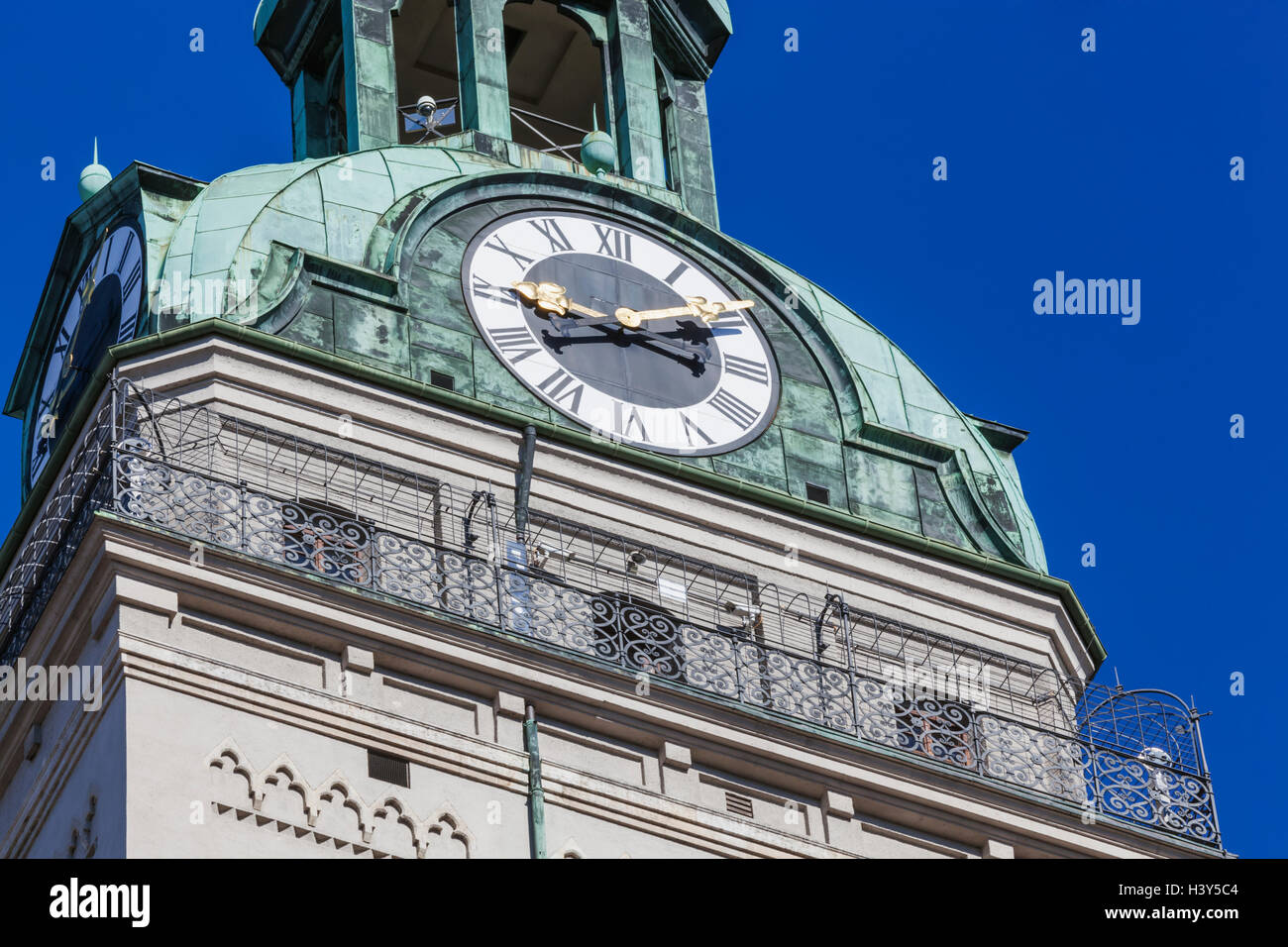 Germany, Bavaria, Munich, Marienplatz, St Peters Church, Clock Tower Stock Photo