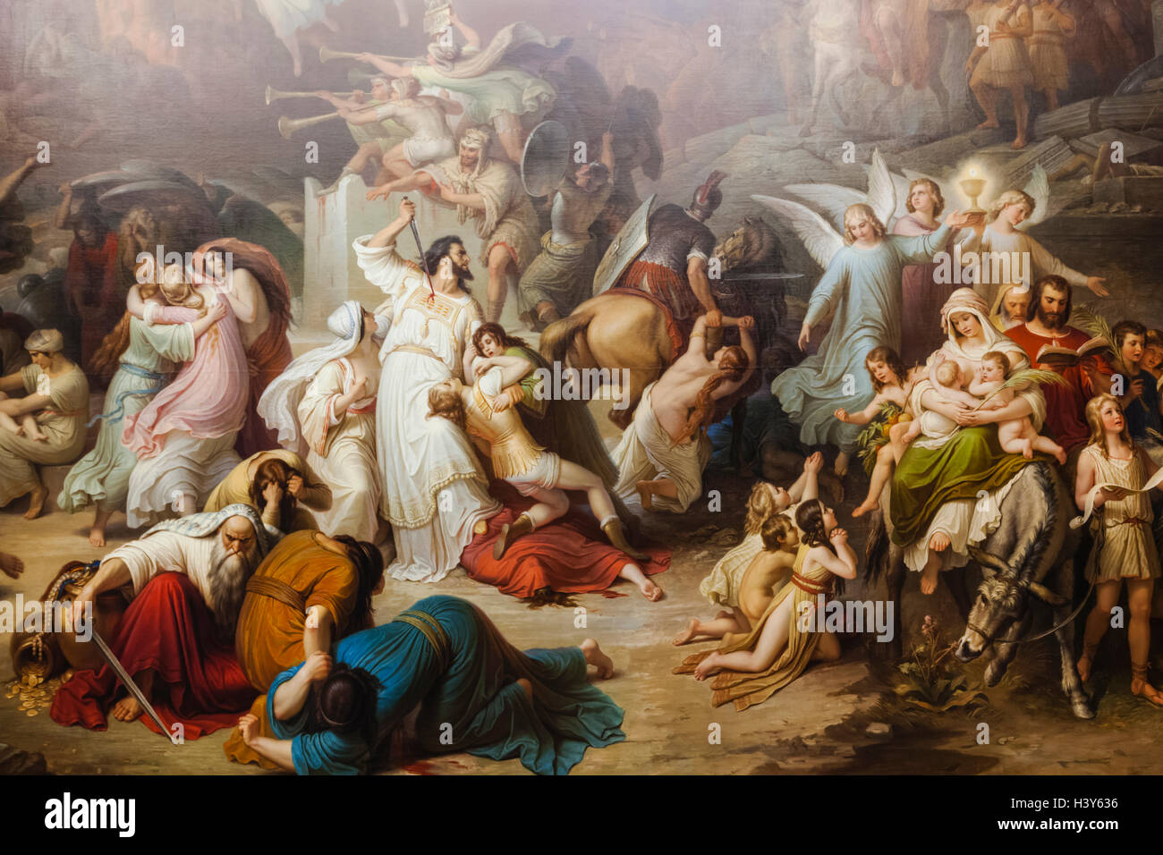 Germany, Bavaria, Munich, The New Pinakothek Museum (Neue Pinakothek), Painting titled 'The Destruction of Jerusalem' Stock Photo