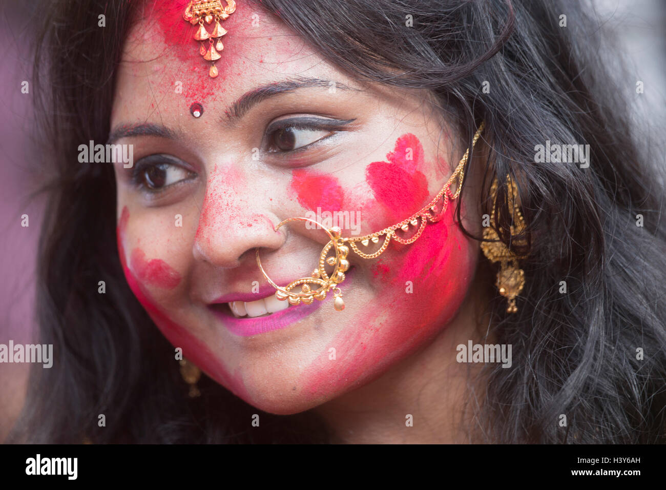 Sindur Khela On Last Day Of Durga Puja Bijoya Dasham Stock Photo