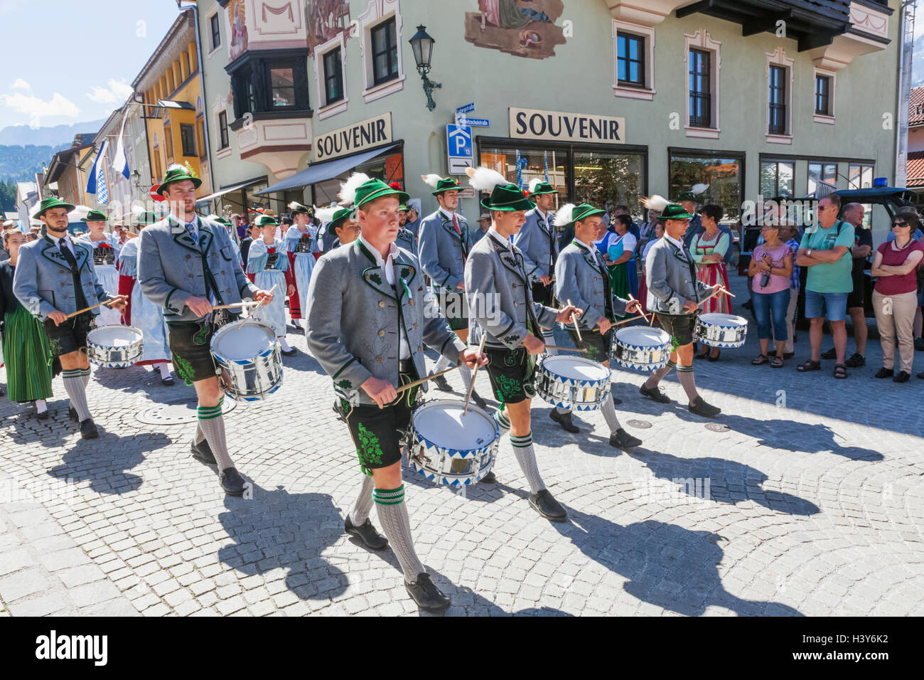 Germany, Bavaria, Garmisch-Partenkirchen, Bavarian Festival, Marching ...
